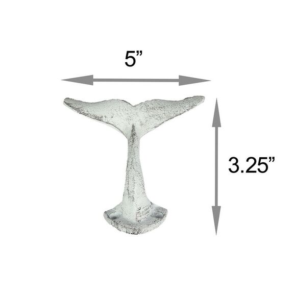 Set of 3 Colorful Cast Iron Whale Tail Wall Hook Decor - Picture 2 of 2